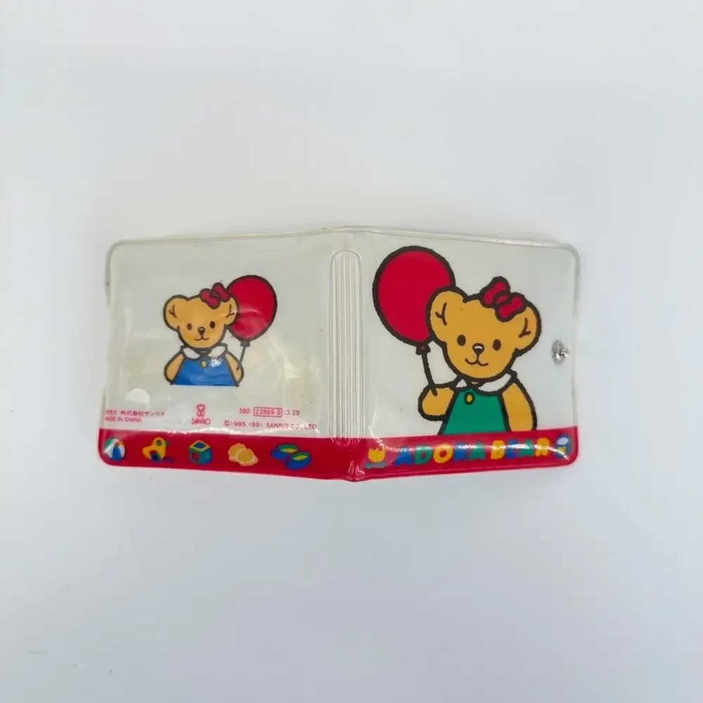 Vtg Adora Bear Sanrio Wallet 80s 90s Kawaii Vinyl Snap Rare Japan Cute